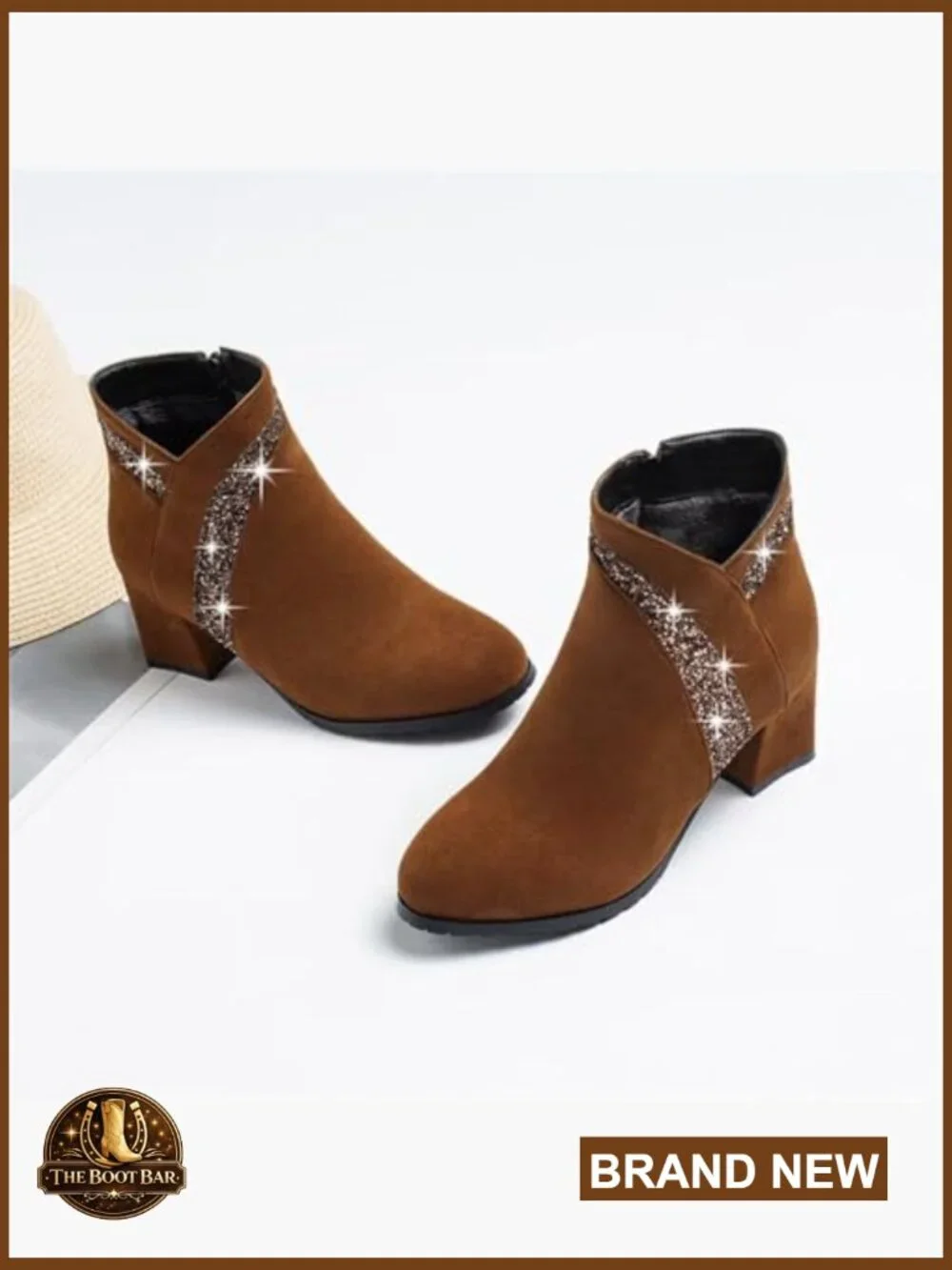 Block Chunky Heel Ankle Booties Round Toe Side Zipper Dress Boots - Picture 3 of 6